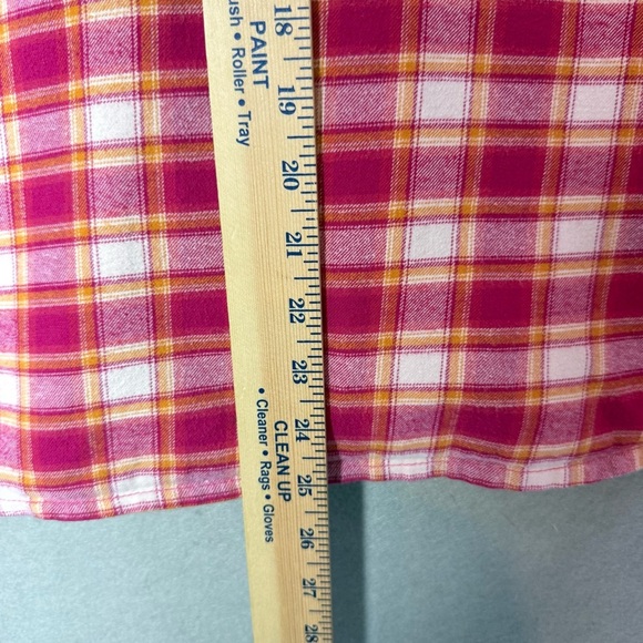 Sundance Women's Pink Plaid Cotton Flannel Pajama Top size L - Picture 9 of 10